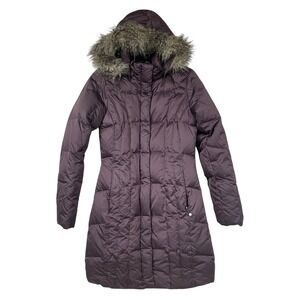 Eddie Bauer Womens Down Parka Coat XS Purple Goose Down Puffer Winter Jacket‎
